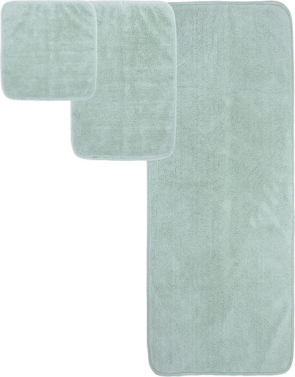 POLYTE Oversize, 60 x 30 in., Quick Dry Lint Free Microfiber Bath Towel Set, 6 Piece (Green)