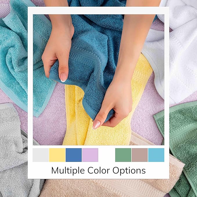TEXTILOM 100% Turkish Cotton 4 Piece Luxury Washcloth Towel Set for Bathroom & Kitchen, Thick & Super Soft & Highly Absorbent & Quick Dry for Face and Hand- Black