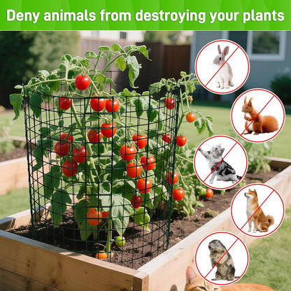 8 Pack Plant Protectors from Animals, 24"x 12" Wire Plant Protector, Wire Cages for Plants with Stakes and Cable Ties, Metal Plant Cages for Plants, Vegetables, Flowers
