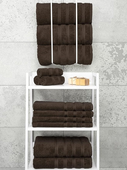 American Soft Linen Luxury 4 Piece Bath Towel Set, 600 GSM 100% Cotton Turkish Bath Towels for Bathroom, 27x54 in Extra Large Bathroom Shower Towels, Brown