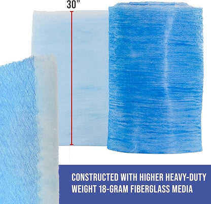 Master Airbrush Elite Paint Spray Booth Exhaust Filter Roll 30" x 300' - 18 Gram Heavy-Duty Fiberglass Paint Arrestor for Filtering Overspray Particles in Auto Body Shops & Refinish Booths