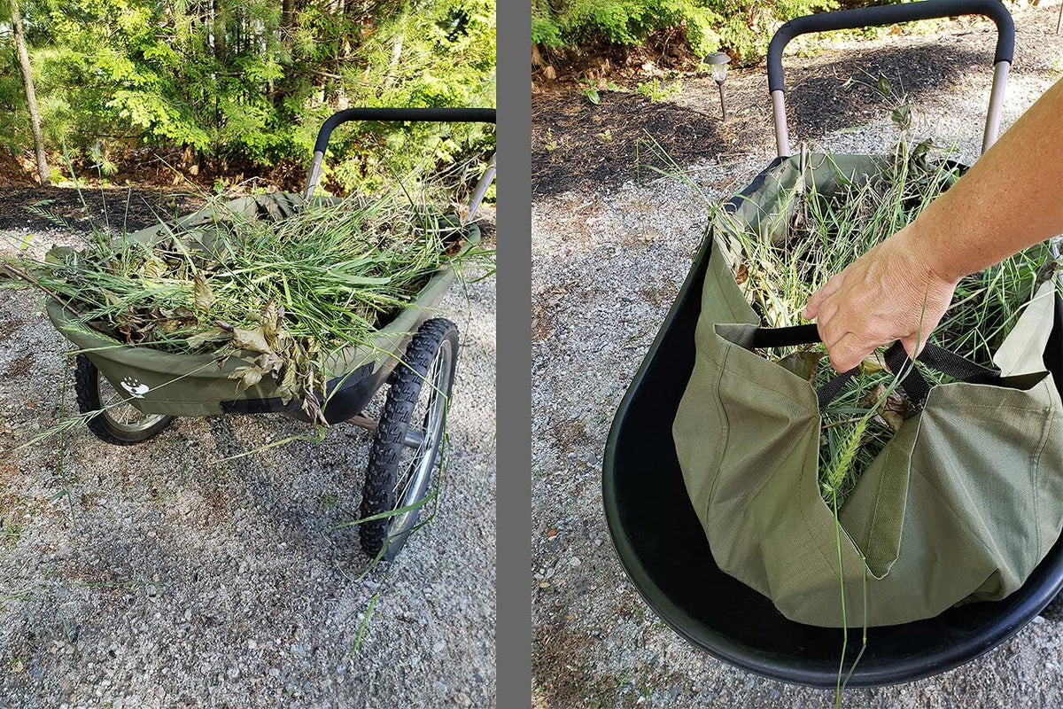 UpBloom - Patent Pending Wagon Liner and Cover with Easy Unloading Handles - Heavy Duty and Waterproof Accessories for Folding Utility Carts, Portable Beach, and Wheelbarrow Styles