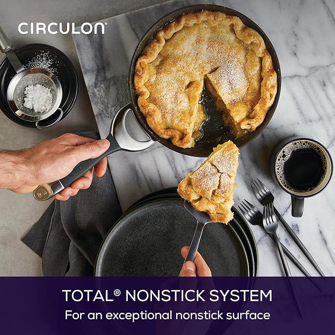 Circulon Symmetry Hard-Anodized Nonstick Frying Pan, 8.5-Inch, Black