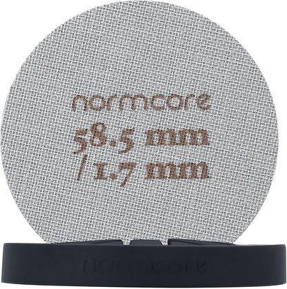 Normcore 2 Packs 58.5mm Puck Screen with Stand - Reusable Contact Shower Screen with Silicone Holder - 1.7mm / 1.0mm Thickness 150μm Mesh - Compatible with Espresso Machine 58mm Portafilter Basket