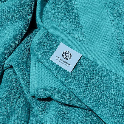 White Classic Luxury Bath Towels Set of 4 Large - 700 GSM Cotton Ultra Soft Bath Towels 27x54 | Highly Absorbent and Quick Dry | Hotel Towels for Bathroom Luxury, Plush Shower Towels, Aqua
