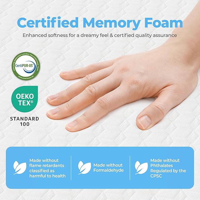 Neo Sleep 8 Inch Full Cooling Gel Memory Foam Mattress Medium Firm CertiPUR-US Certified Foam, Mattress in a Box Enhanced Pressure Relief Removable Soft Cover No Fiberglass (Full, 8 in)