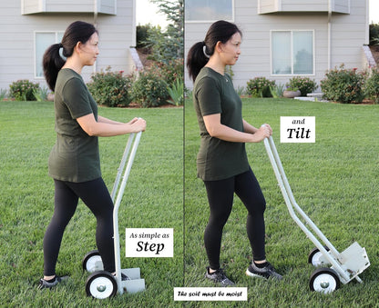 Step 'N Tilt Core Lawn Aerator Version 4 Kit (3.4 Inch Standard Length Coring Tines with Soil Core Container)