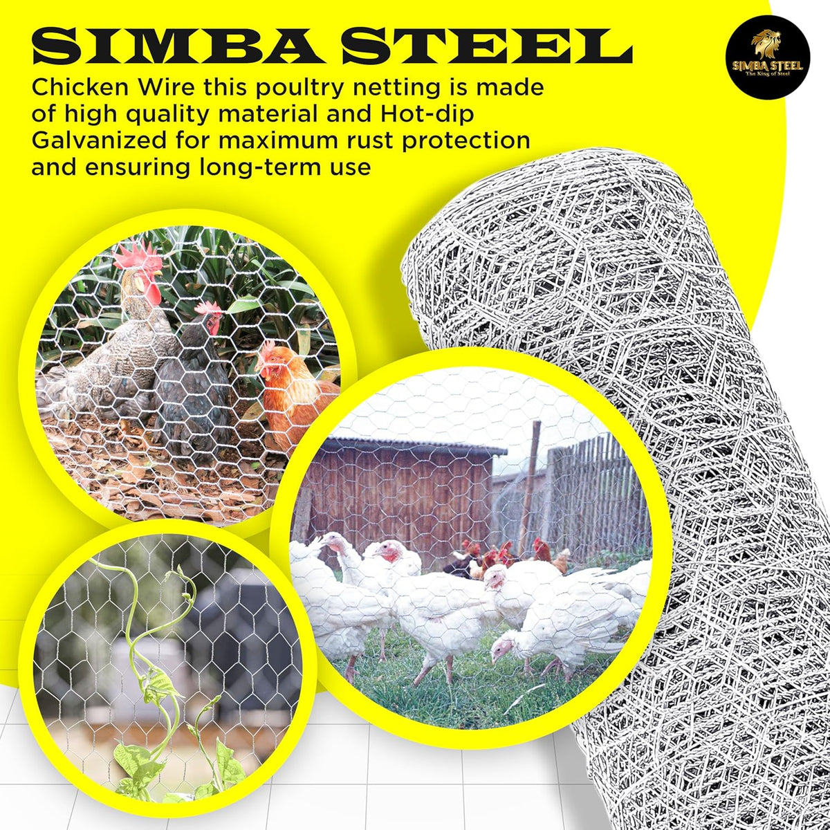 Poultry Mesh 72 inch x 50 feet x 2 inch Hole Size