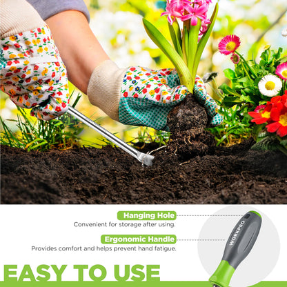 WORKPRO 11.5" Dandelion Weeder Puller Tool with Soft Handle