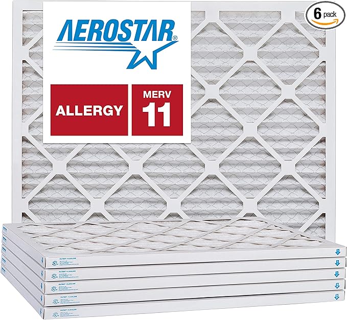 Aerostar 14x22x1 MERV 11, Pleated Air Filter, 14x22x1, Box of 6, Made in the USA