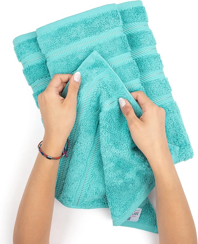American Soft Linen 35x70 Jumbo Large Bath Towels, 600 GSM 100% Cotton Turkish Bath Sheet, Oversized Luxury Bath Towels for Bathroom Beach and Pool, Turquoise
