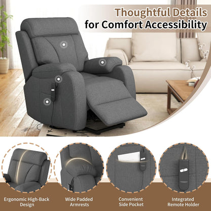 Power Lift Recliner Chair for Elderly with Remote Control - Heavy Duty 330 lbs Snowflake Velvet Fabric, Compact Electric Lift Chair for Seniors Small Spaces Living Room Bedroom