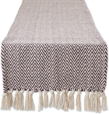 DII Woven Basic Tabletop Collection, Chevron Table Runner, 15x72, Eggplant