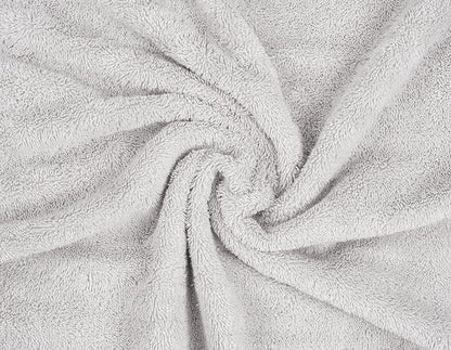 American Soft Linen Luxury 6 Piece Towel Set, 2 Bath Towels 2 Hand Towel 2 Washcloths, 600 GSM 100% Cotton Turkish Towels for Bathroom, Silver Grey Towel Sets