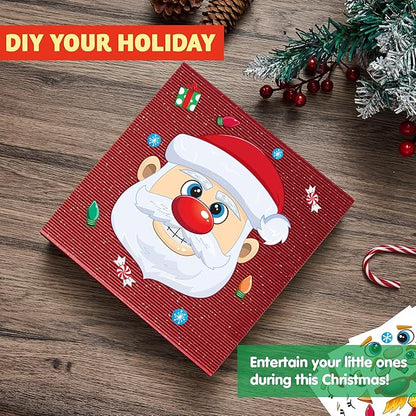 JOYIN 24 Pcs Christmas Make-a-face Stickers, Make Your Own Characters Mix and Match Sticker Sheets with Christmas Elf, Santa Santa, Snowman, Penguin, and Polar Bear Kids Party Favor Supplies Craft