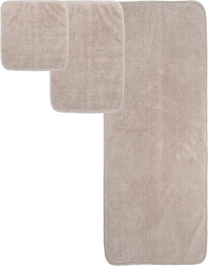 POLYTE Oversize, 60 x 30 in., Quick Dry Lint Free Microfiber Bath Towel Set, 6 Piece (Beige)