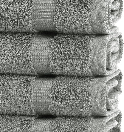 Chakir Turkish Linens | Hotel & Spa Quality 100% Cotton Premium Turkish Towels | Soft & Absorbent (12-Piece Washcloths, Gray)