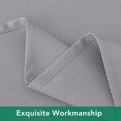 Biscaynebay Textured Fabric Tablecloths 70x108 Inches Rectangular, Silver Grey Water Resistant Spill Proof Tablecloths for Dining, Kitchen, Wedding and Parties, Machine Washable