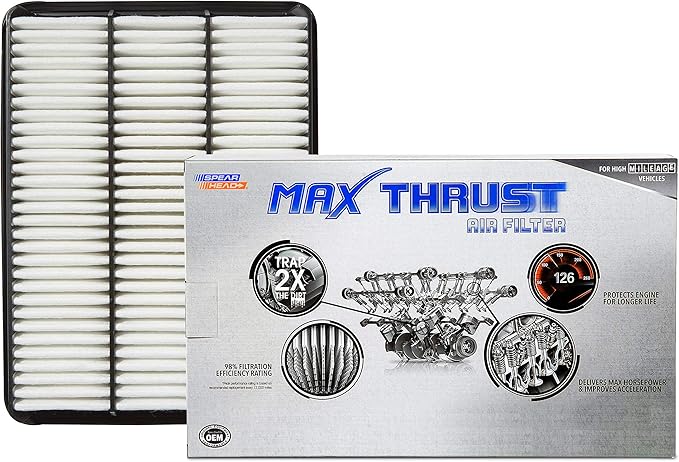 Spearhead MPG Defense Max Thrust Engine Air Filter For All Mileage Vehicles, Fits Like OEM, Restores MPG & Acceleration (MT-918)