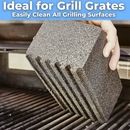 Non-Toxic Restaurant-Grade Grill Cleaning Brick 1 Pk. Reusable Non-Scratch Pumice Stone Bricks for Smokers, Flat Top Grills BBQ Grates Flattops and Cast Iron. Best Griddle Cleaner Tool Block.