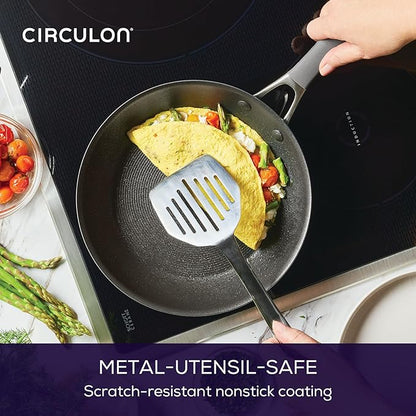Circulon A1 Series with ScratchDefense Technology Nonstick Induction Frying Pans/Skillet Set, 8.5 Inch and 10 Inch - Graphite, Skillet Set (8.5" & 10")