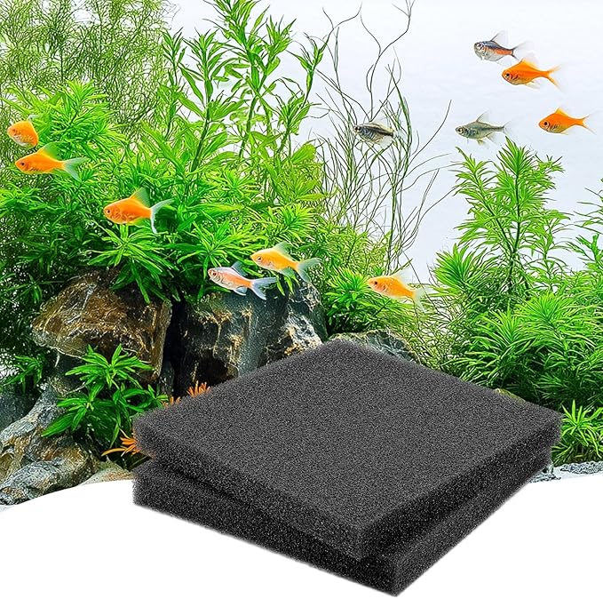 hygger Aquarium Sponge Filter Pad, Filter Media Foam Sponges, Cut-to-Size Open Cell Foam Sheet for Fish Tanks and Ponds, M (2 Pack 7.9 * 7.9 * 1 inch)