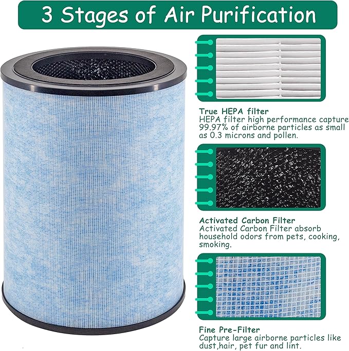 AP300 Filter Replacement, Compatible with Instant® AP300 Air Purifier, H13 Grade True HEPA and Activated Carbon Filters, Compare to F300 Filter,2 Pack