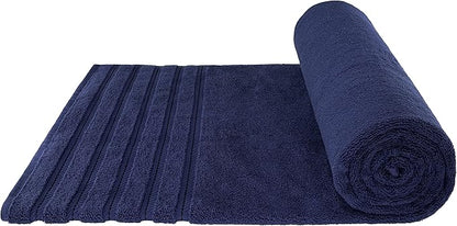 American Soft Linen 35x70 Jumbo Large Bath Towels, 600 GSM 100% Cotton Turkish Bath Sheet, Oversized Luxury Bath Towels for Bathroom Beach and Pool, Navy Blue