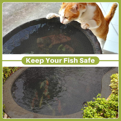 Koi Pond Netting Kit 19.7x19.7ft, Heavy-Duty Pe, Bird Deer Fence Netting, Durable Net Cover for Leaves, Protect Fish from Blue Heron Bird, Cat & Predator, Stakes & Ties Included