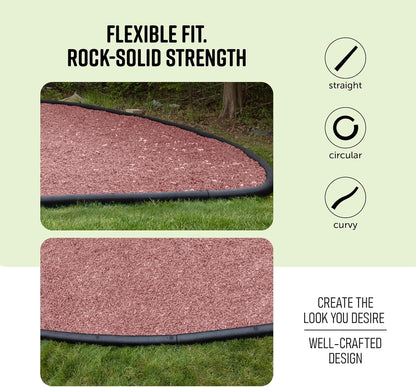 Playsafer 4' Flexible Interlocking Rubber Edging for Playgrounds (Black, 2 Pack)