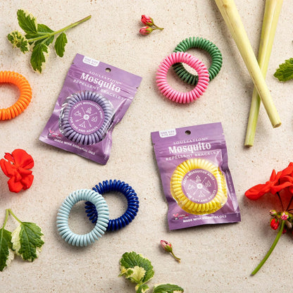 25 Pack Mosquito Repellent Bracelets, DEET-Free for Kids & Adults, Individually Wrapped Bands