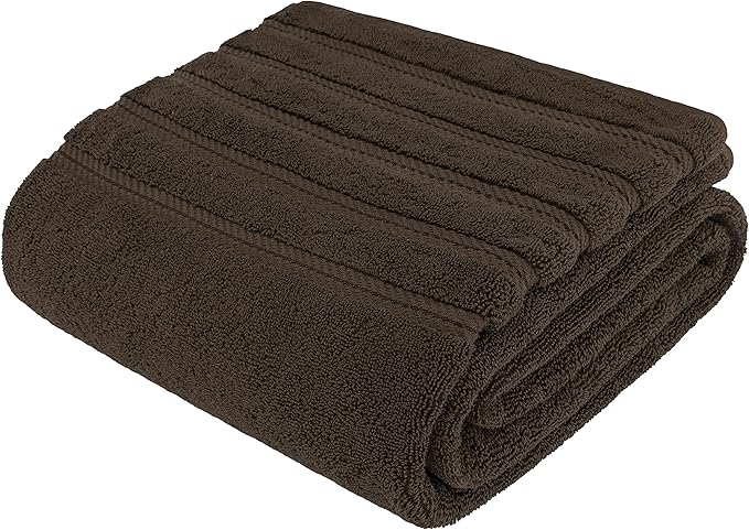 American Soft Linen 35x70 Jumbo Large Bath Towels, 600 GSM 100% Cotton Turkish Bath Sheet, Oversized Luxury Bath Towels for Bathroom Beach and Pool, Brown
