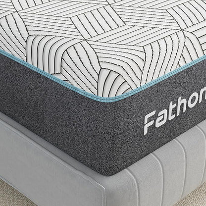 FATHOM Firm Full Mattress 8 Inch Memory Foam Mattress Full Size Bed in a Box for Back Pain Relief and Cool Sleep with Gel Foam and Removeable Fiberglass Free Cover, CertiPUR-US Certified