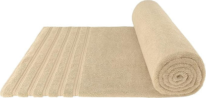 American Soft Linen 35x70 Jumbo Large Bath Towels, 600 GSM 100% Cotton Turkish Bath Sheet, Oversized Luxury Bath Towels for Bathroom Beach and Pool, Beige