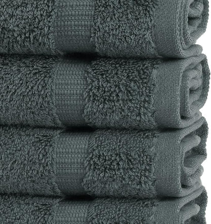 Chakir Turkish Linens Premium Cotton Absorbent Turkish Towels (Washcloths - 12 Piece, Dark Gray)