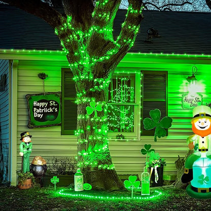 JMEXSUSS 500 LED Green Christmas String Lights Indoor Outdoor, 8 Modes 163 FT Green Halloween Lights Plug-in Clear Wire, Remote Control Christmas Tree Light for Tree Party Halloween
