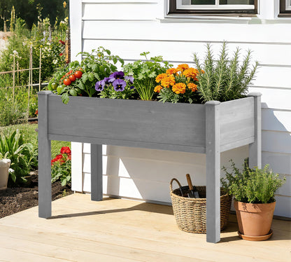 Raised Garden Bed with Legs, 48×24×30 Cedar Wood Elevated Planter Box