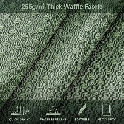 Sage Green Shower Curtain for Bathroom Waffle Textured Heavy Duty 78 Inch Shower Curtain Set for Bathroom, Water Repellent 256GSM Neutral Fabric Shower Curtains with 12 Metal Hooks, 72Wx78H