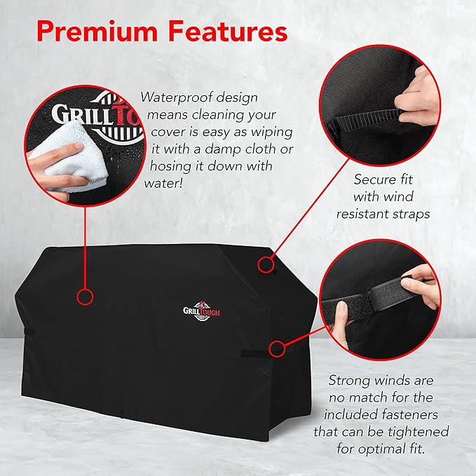 Heavy Duty Griddle Cover for Outdoor Griddle, Fits 28 Inch Griddle – Waterproof, Weather Resistant, UV & Fade Resistant with Adjustable Straps – Flat Grill Cover, Black