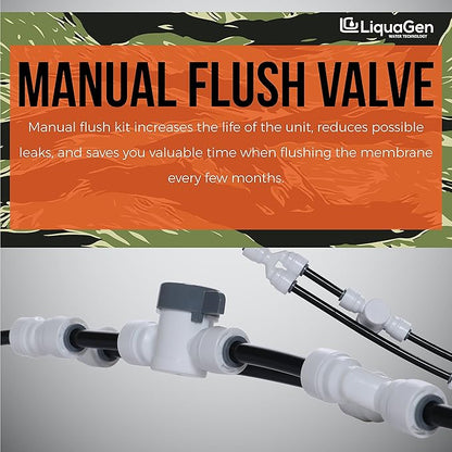 LiquaGen - 6 Stage Heavy Duty - 0 TDS/PPM Reverse Osmosis/Deionization Aquarium Reef Water Filter System | Ultimate Purification RO/DI Machine w/Dual Deionization Canisters (150 GPD)