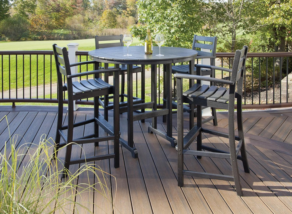 Trex Outdoor Furniture TXRBT248CB Monterey Bay Round Bar Table, 48-Inch, Charcoal Black
