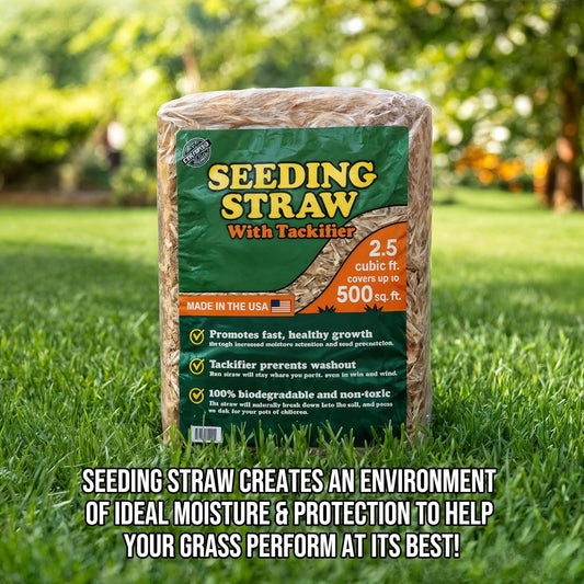 Seeding Straw with Tackifier, 2.5 cu ft (Covers up to 500 Square Feet)