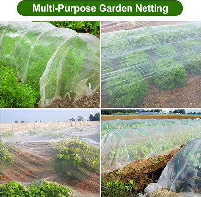 Garden Netting, Jevrench Durable Ultra Fine Garden Netting, Garden Plant Cover Row Cover Makes Plants, Vegetables, Fruits, and Flowers Grow Better (4ft x 10ft)