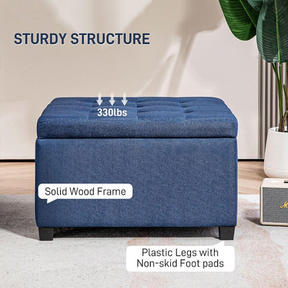 Vintage Storage Ottoman with Flip-Top Seat