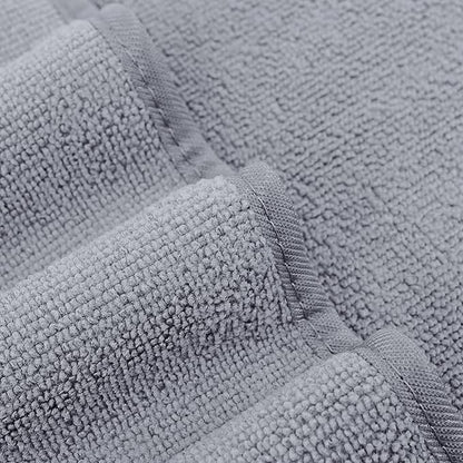 POLYTE Oversize, 60 x 30 in., Quick Dry Lint Free Microfiber Bath Towel Set, 6 Piece (Gray)
