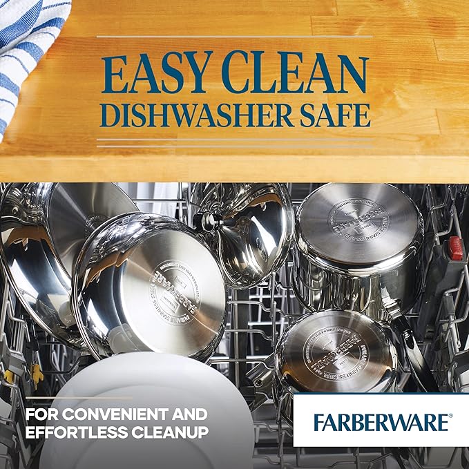 Farberware Classic Stainless Steel Frying Pan Set / Fry Pan Set / Stainless Steel Skillet Set - 8.25 Inch and 10 Inch, Silver