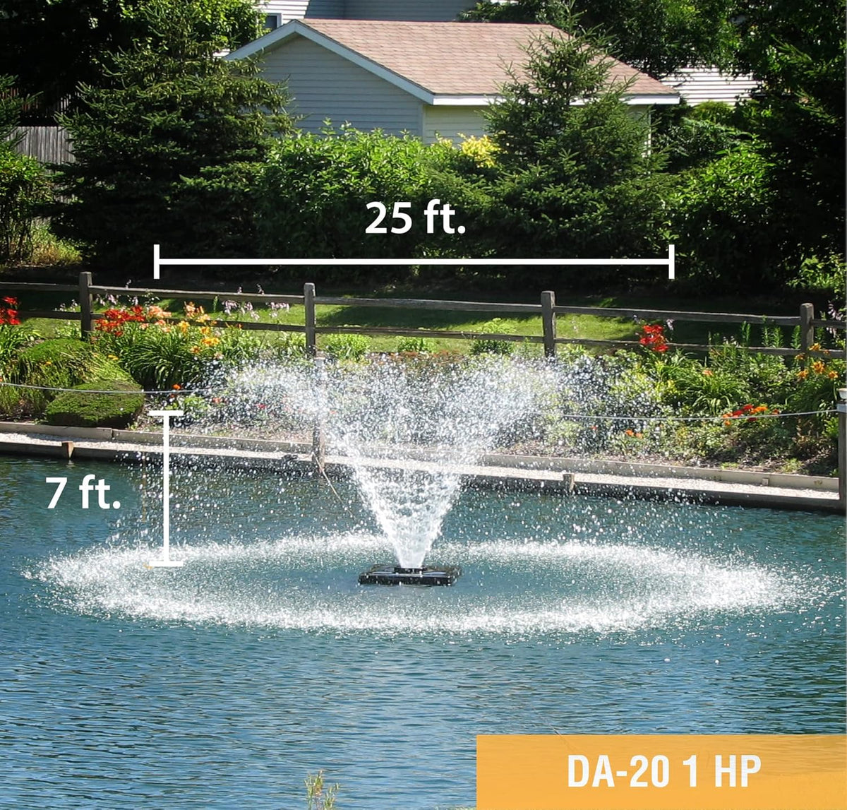 Scott Aerator DA-20 Display Pond Aerator - 1 Horse Power 115V 100ft Cord | Aerating Pond Fountain for up to 1 Acre Ponds | Pond Aerator Pump for Small Ponds | Pond Aeration Systems