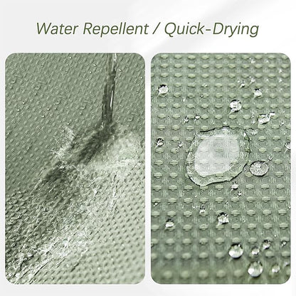 Sage Green Shower Curtain for Bathroom Waffle Textured Heavy Duty 78 Inch Shower Curtain Set for Bathroom, Water Repellent 256GSM Neutral Fabric Shower Curtains with 12 Metal Hooks, 72Wx78H
