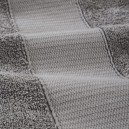 Modern Threads 6-Piece 100% Combed Cotton Yarn Dyed Cobblestone Jacquard Towel Set Flax