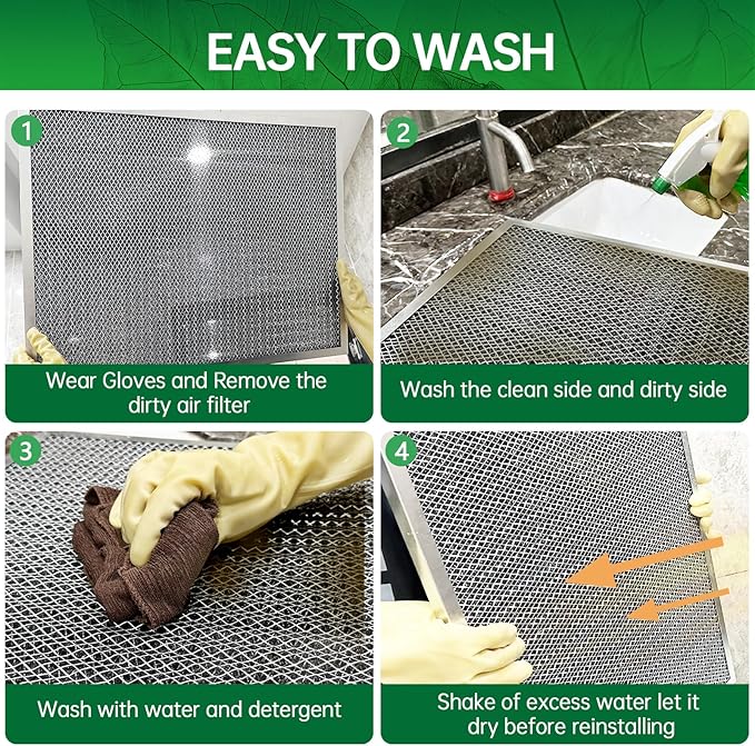14x24x1 Air Filter Electrostatic Filter Reusable Washable HVAC AC Furnace Filter,MERV 8,Lasts a Lifetime, Healthier Home or Office(Actual Size:13.5x23.35x0.8 Inch)